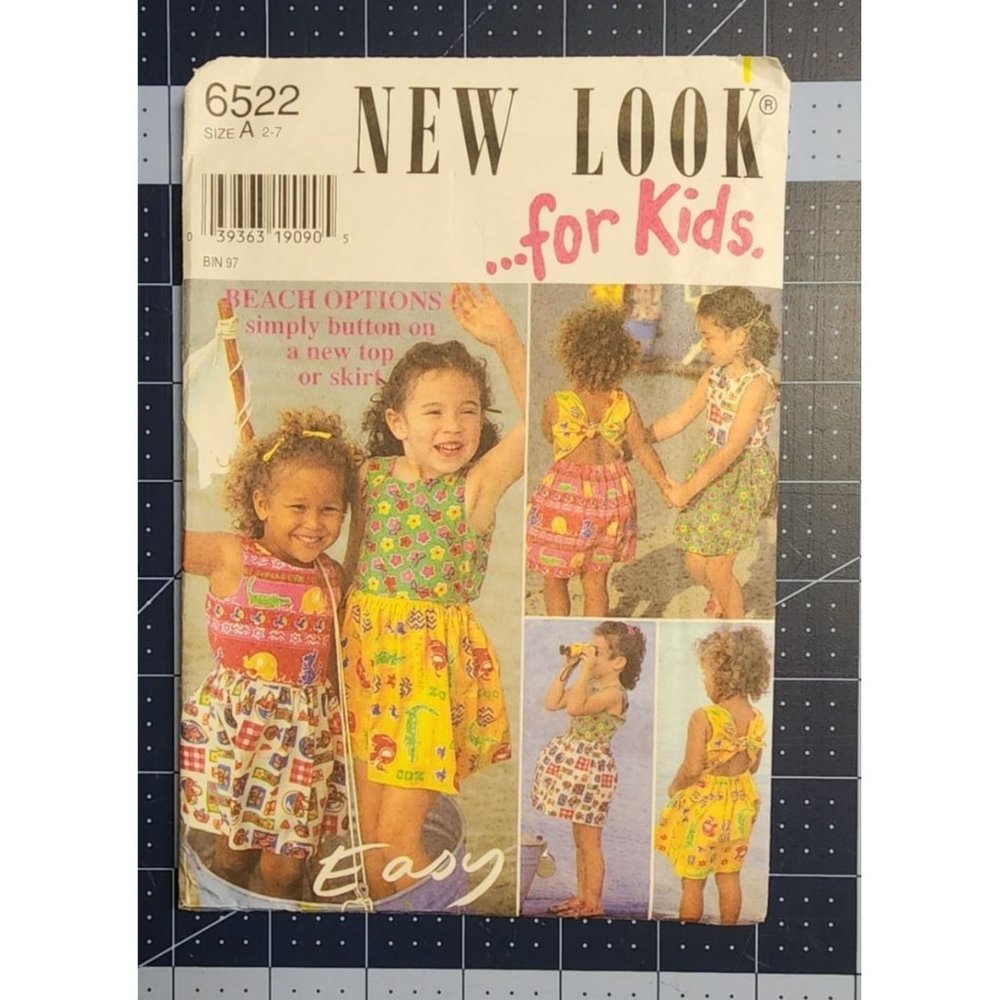 New Look For Kids Summer Top Skirt Sizes 2-7 6522 Uncut